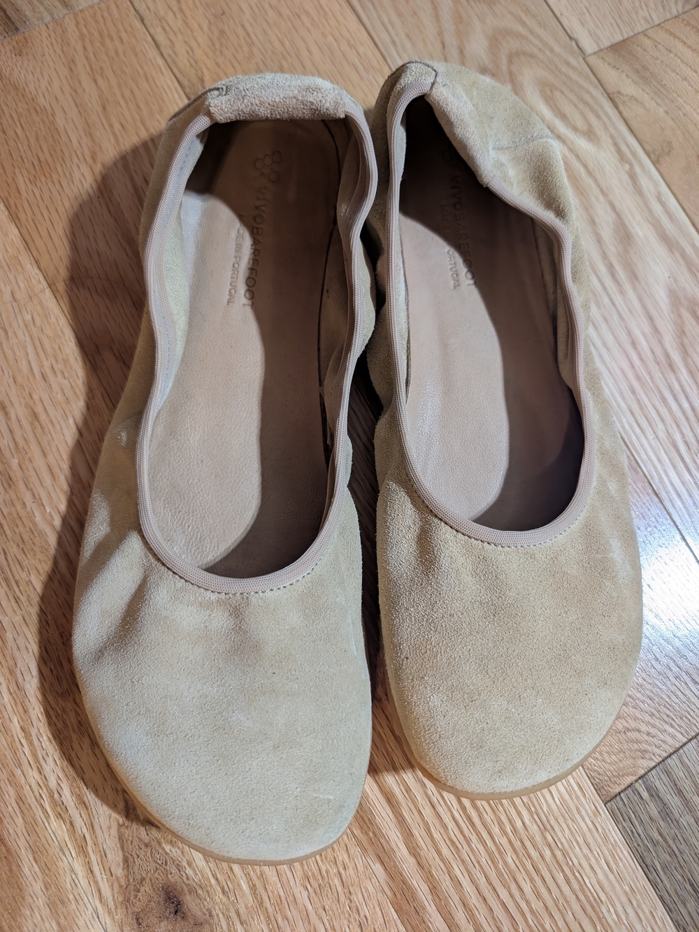 Vivo Barefoot Jing Jing Suede Ballet Flats in Light Tan